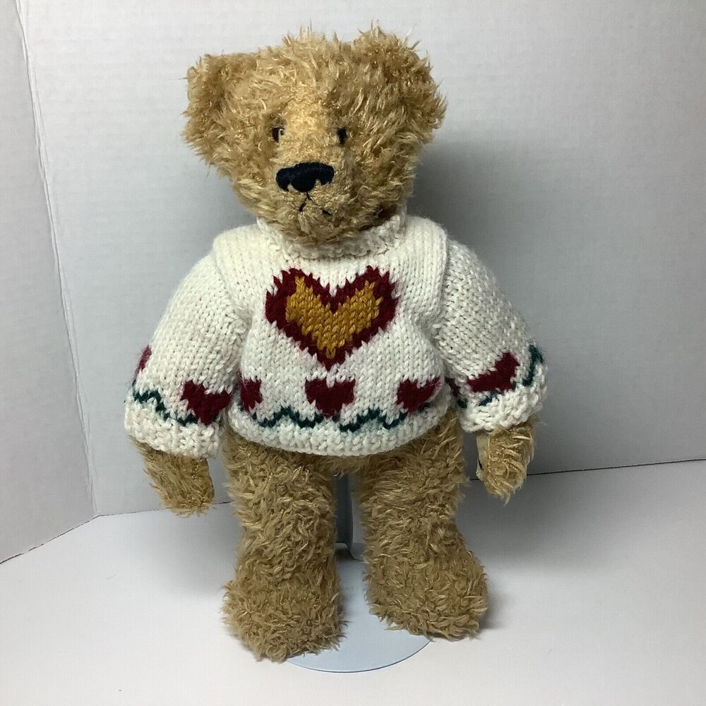 Ty Attic Treasures Collection 1998 "Heartly" With Sweater & Tag 12" Bear - Picture 2 of 7